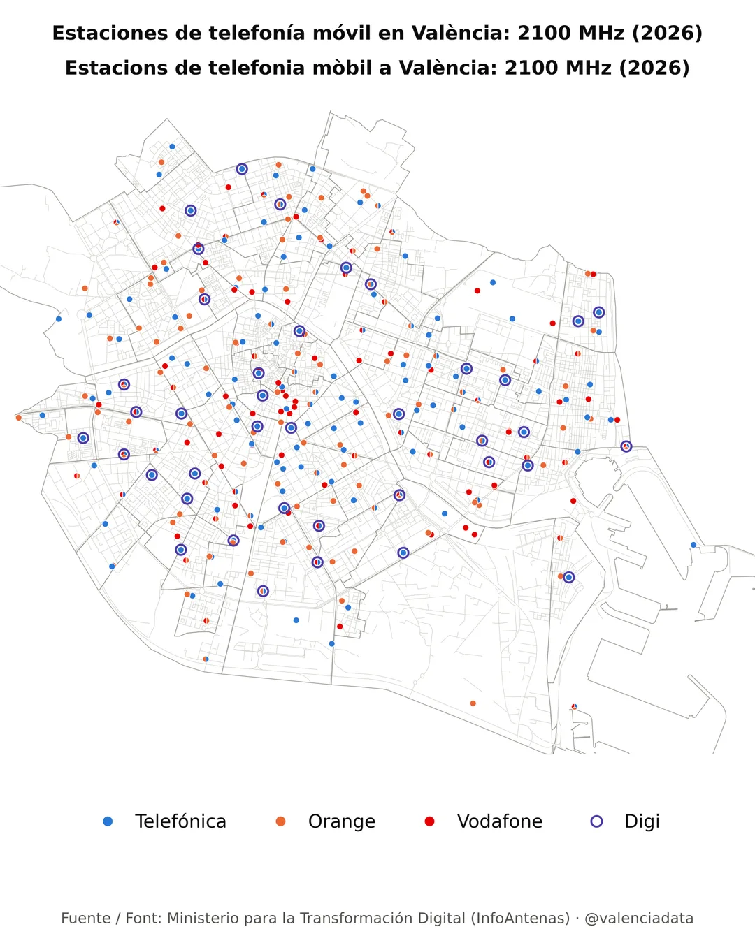 En la ciudad de València hay 789 estaciones base de telefonía móvil con certificación registrada ante el Ministerio, en 531 azoteas. Imagen 3 de 7.